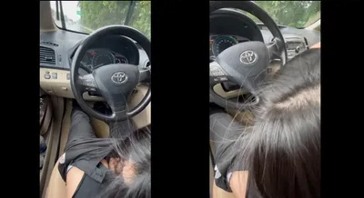 Eny mưa thích bú mút trên xe ô tô